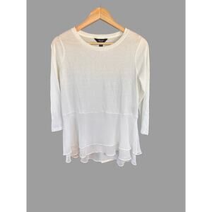VERA WANG Women's White Flowy Blouse
